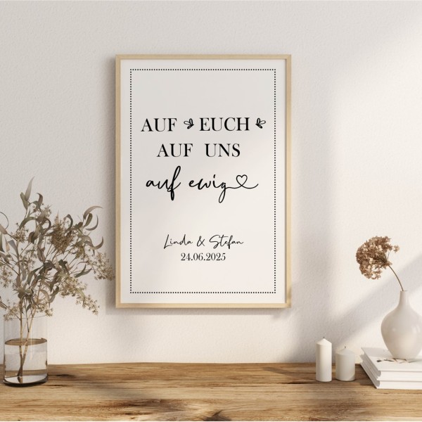 Poster Hochzeit personalisiert "Auf Uns"