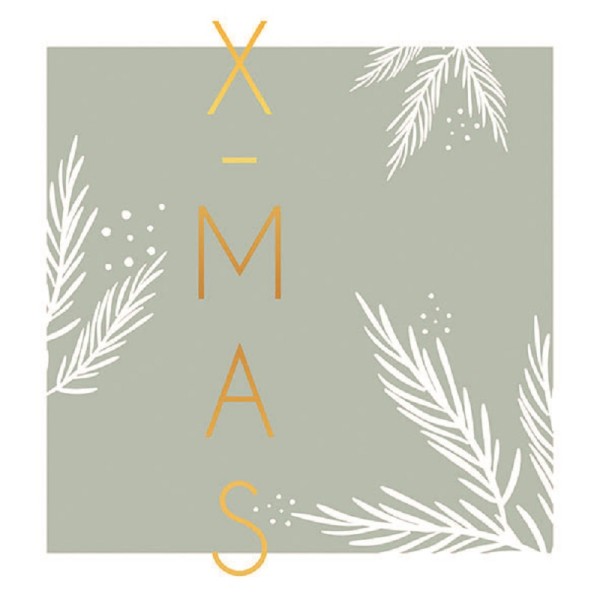 Weihnachtsservietten X-MAS grün gold 20 Stk.