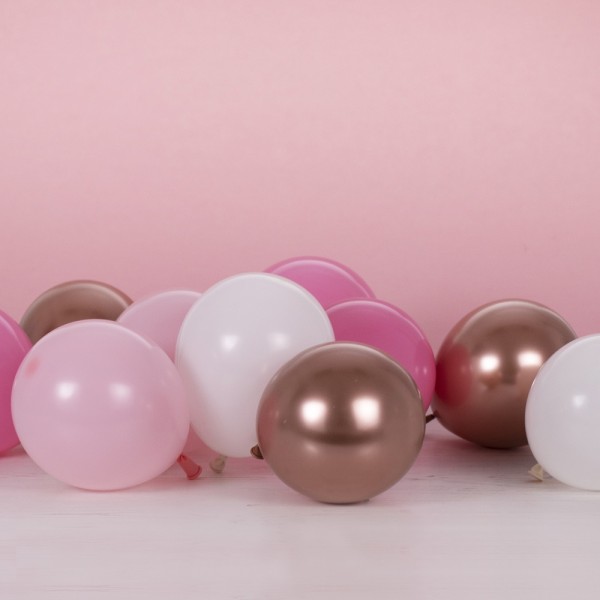 Luftballons rosa pink roségold & weiß Ø 12,5cm 40 Stk.