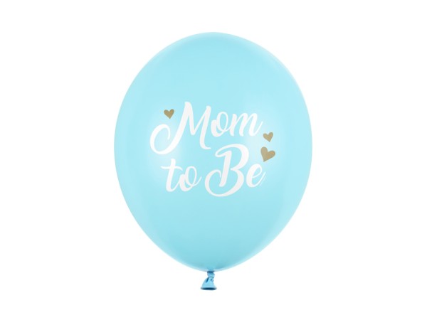 Luftballons MOM TO BE blau 6 Stk.