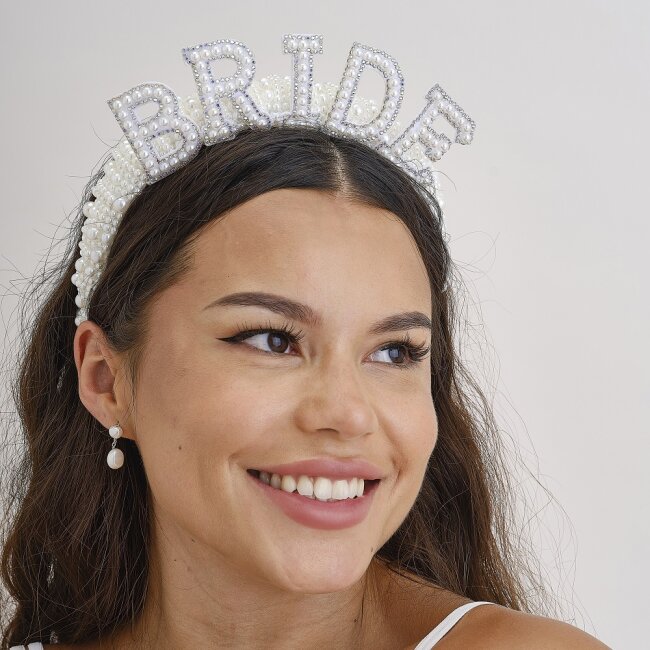 Haarreif Bride mit Perlen