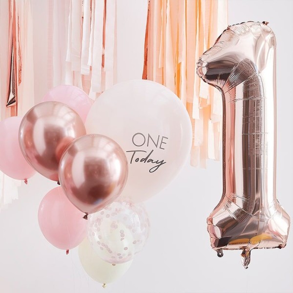 Luftballonset 1. Geburtstag Mädchen10 tlg.