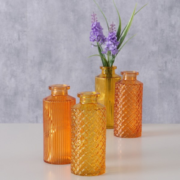 4-tlg. Set Vase orange H14cm Ø 6cm