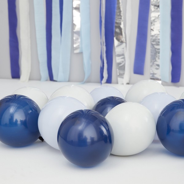 Luftballons blau & grau Ø 12,5cm 40 Stk.