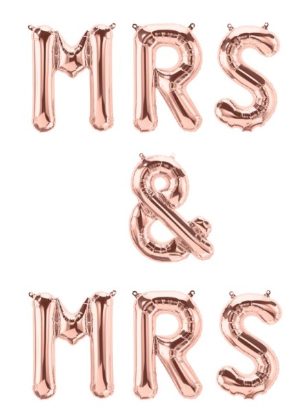 Folienballon MRS & MRS roségold