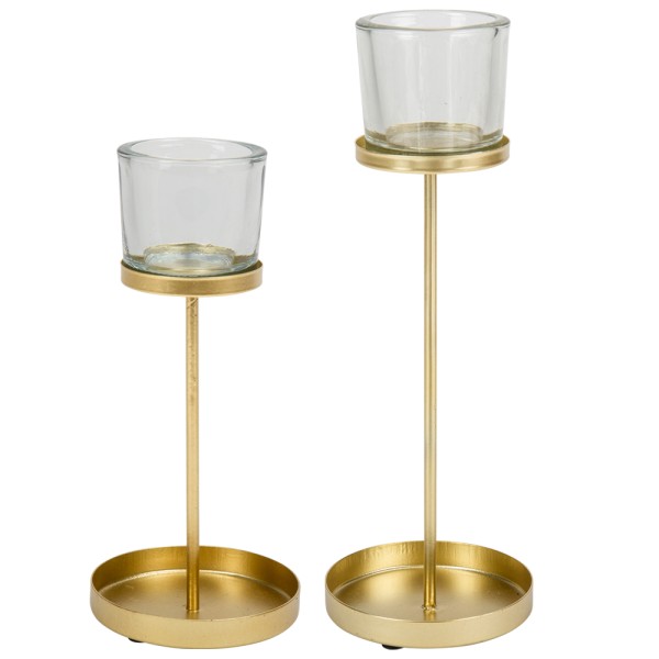 Kerzenständer für Teelichter gold 2 Stück