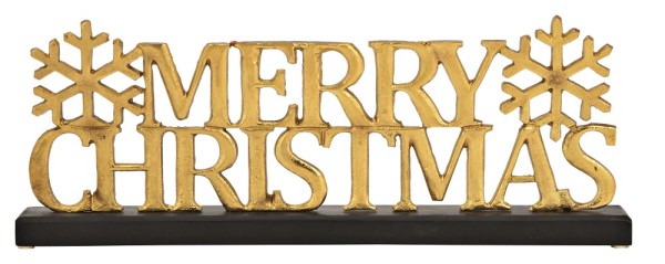 Aufsteller Merry Christmas gold 46cm