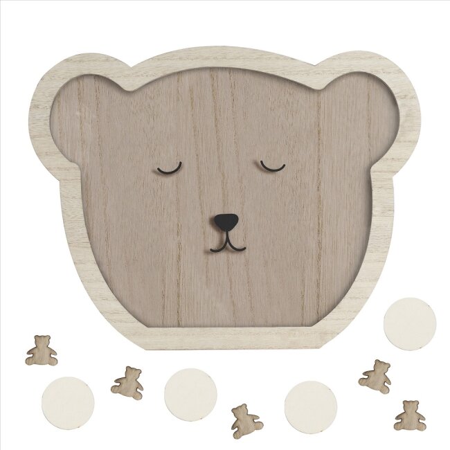 Alternatives Gästebuch Teddybär Holz