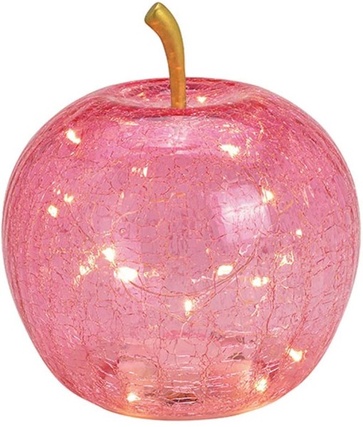 LED Leuchtdeko Apfel rosa 17cm