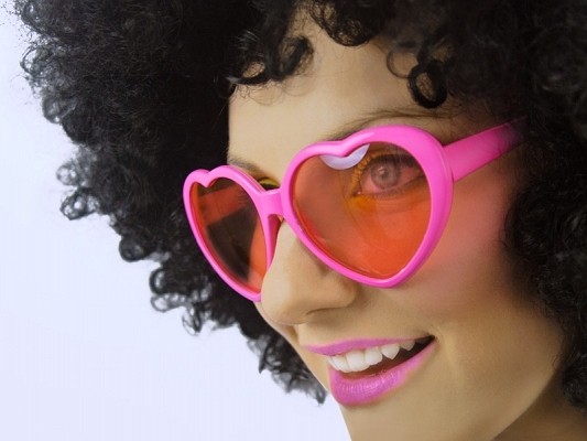 Herzbrille in Pink