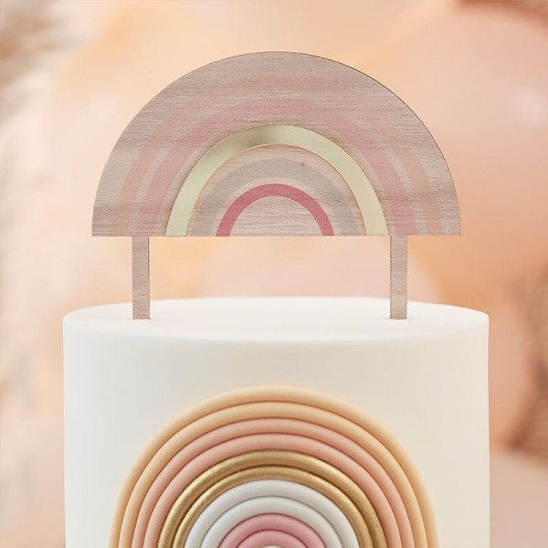 Kuchenstecker Regenbogen pastell Holz