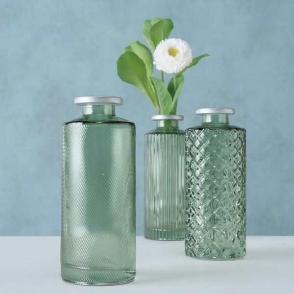 3-tlg. Set Vase Adore grün H13cm Ø 5cm