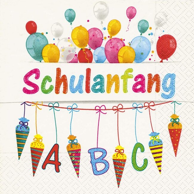 Servietten Schulanfang ABC