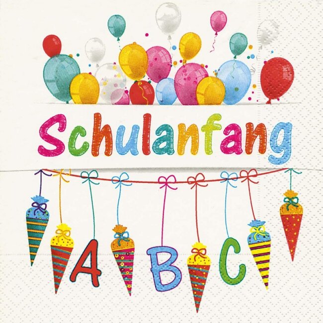 Servietten Schulanfang ABC