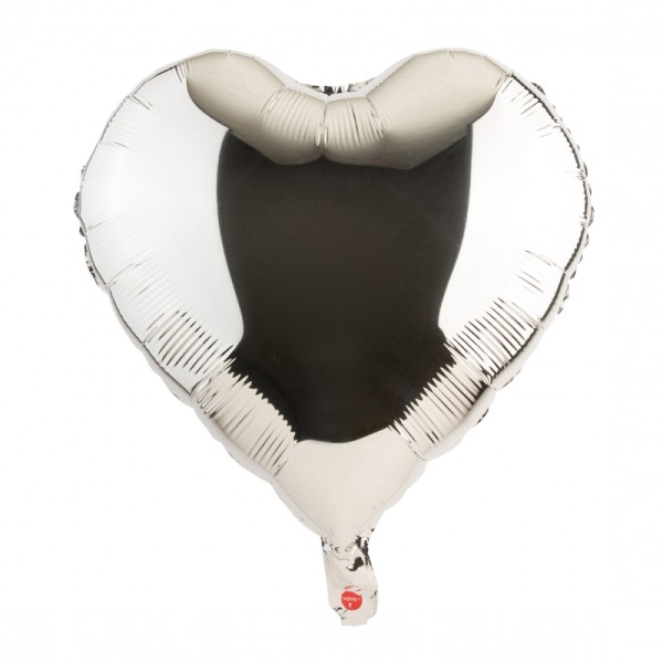 Folienballon Herz silber 45 cm