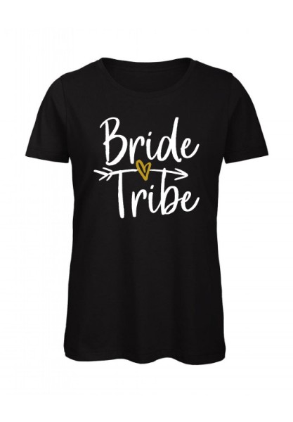 JGA T-Shirt BRIDE TRIBE weiß-gold
