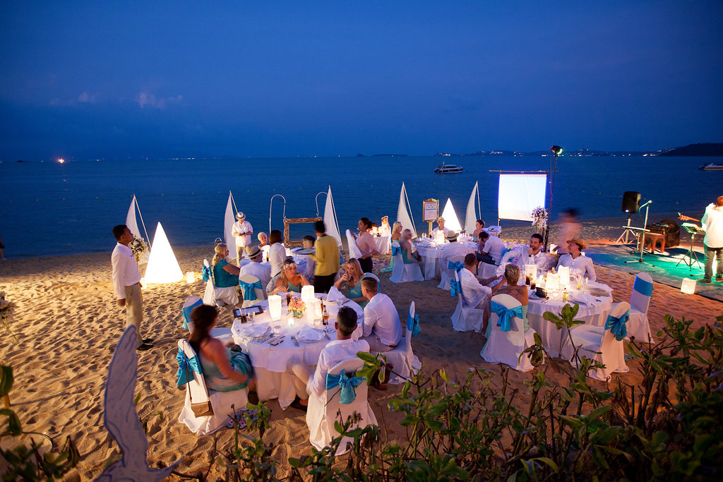 Heiraten auf Koh Samui - Wedding Party am Strand