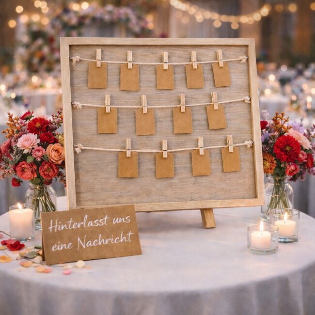 G&auml;stebuch Rahmen mit Leine &amp; Anh&auml;nger