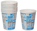 Partybecher Happy Birthday Blau | Grau