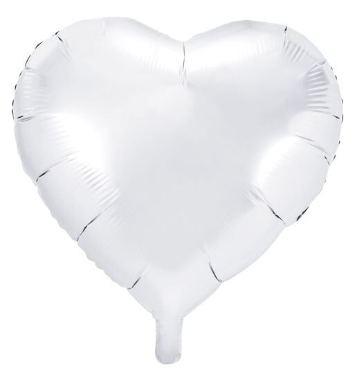 Folienballon Herz weiss 45 cm