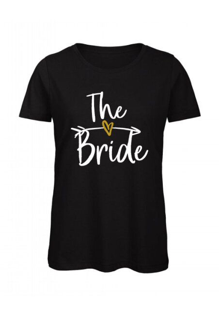 JGA T-Shirt THE BRIDE weiss-gold  Schwarz S (Small)