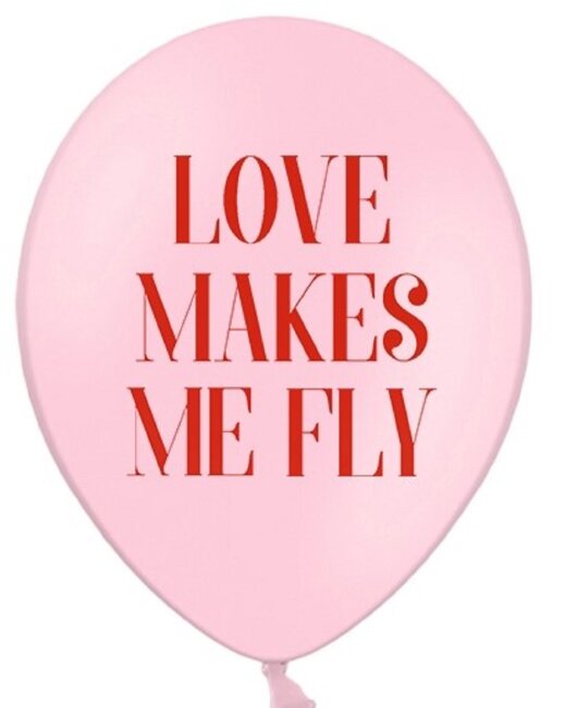 Luftballons LOVE MAKES ME FLY 6 Stk.