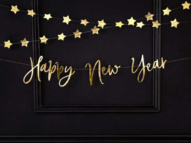 Banner Happy New Year gold