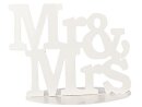 Metall Aufsteller Hochzeit MR & MRS weiss