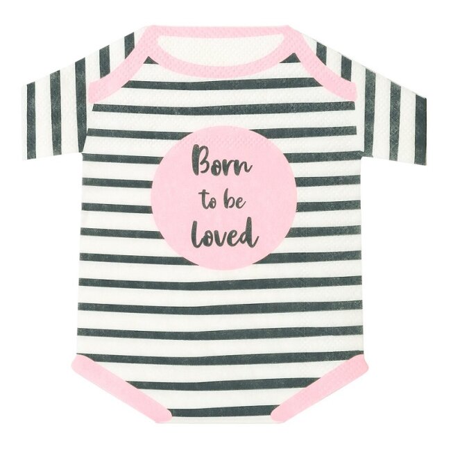 Babyparty Servietten&quot;Born to be loved&quot; rosa