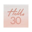 Servietten Geburtstag Hello 30 rosegold
