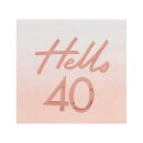 Servietten Geburtstag Hello 40 rosegold