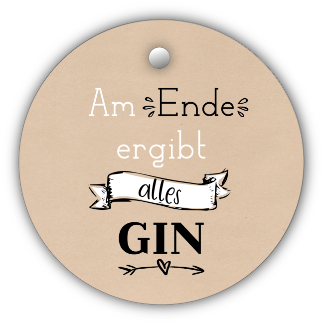 Gastgeschenk Anh&auml;nger Gin Vintage &Oslash; 40 mm 10 Stk.