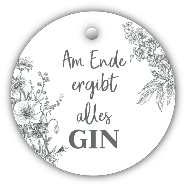Gastgeschenk Anh&auml;nger Gin &Oslash; 40 mm 10 Stk.