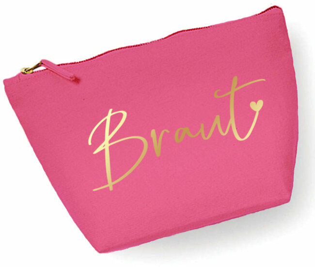 Kosmetiktasche f&uuml;r Braut &amp; Trauzeugin  Braut pink gold