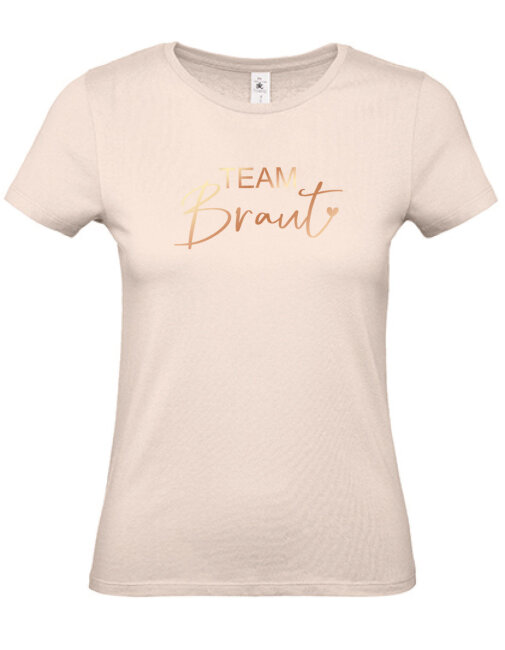 JGA T-Shirt TEAM BRAUT rosegold  Creme S (Small)