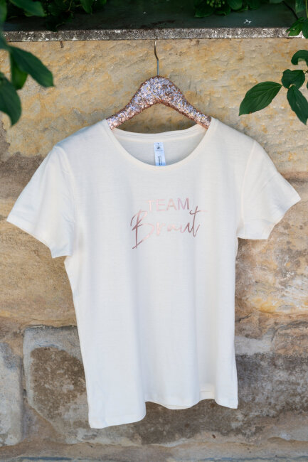 JGA T-Shirt TEAM BRAUT rosegold  Creme L (Large)