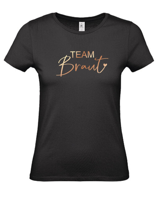 JGA T-Shirt TEAM BRAUT rosegold  Schwarz S (Small)