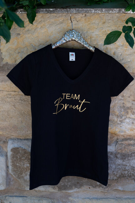 JGA T-Shirt TEAM BRAUT gold  Schwarz L (Large)