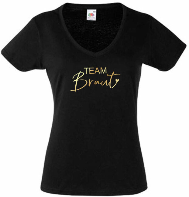 JGA T-Shirt TEAM BRAUT gold  Schwarz L (Large)