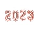 Zahl 2023 Folienballon roségold  35 cm Silvester