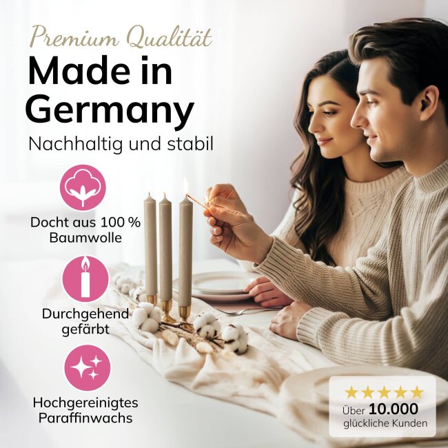 Stabkerzen taupe 10 St&uuml;ck