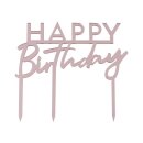 Acryl Tortenstecker Happy Birthday ros&eacute;gold