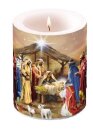 Stumpenkerze Krippe Jesu Geburt &Oslash; 10cm