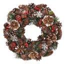Weihnachtskranz Zapfen &amp; Beeren mit Schnee &Oslash;...