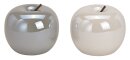 Deko Set Äpfel weiß & grau 13cm Keramik
