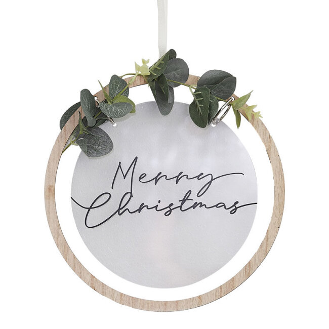 T&uuml;rkranz Merry Christmas aus Holz + Acryl &Oslash; 25 cm
