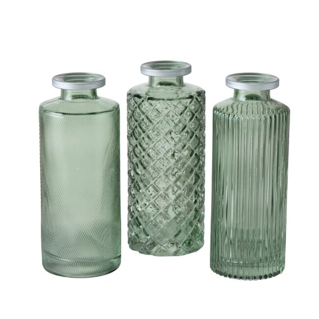 3-tlg. Set Vase Adore gr&uuml;n H13cm &Oslash; 5cm