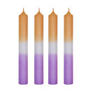 Dip Dye Kerze orange violett 4 St&uuml;ck