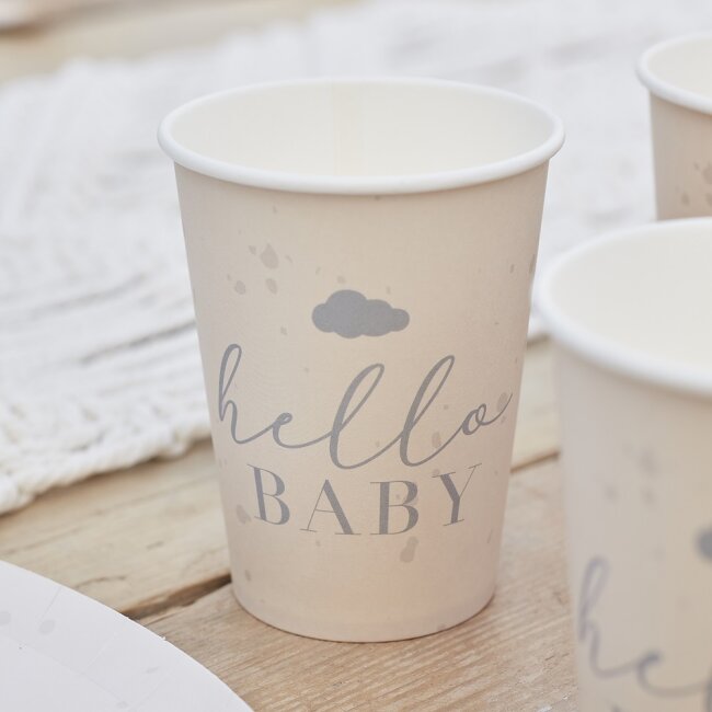 Partybecher Hello Baby taupe ECO Line