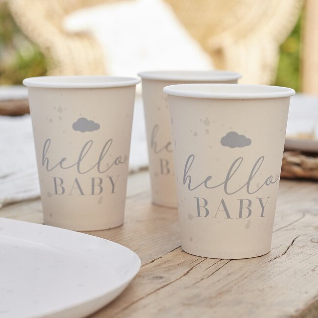 Partybecher Hello Baby taupe ECO Line